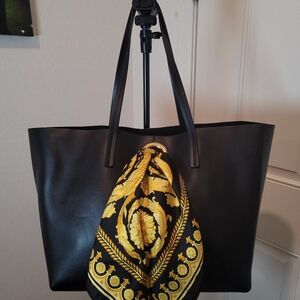 Versace La Medusa Tote Bag, accessorized with a Versace silk foulard 2018
